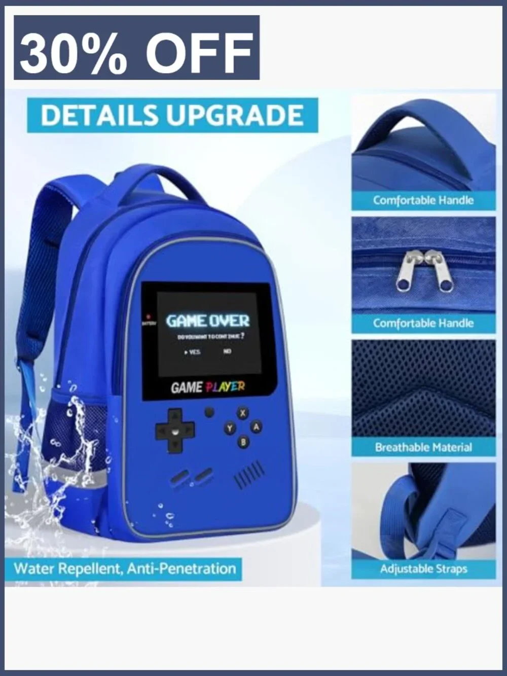 Gamer Boys School Backpack Elementary Middle Kids Ages 6-18 17 Inch